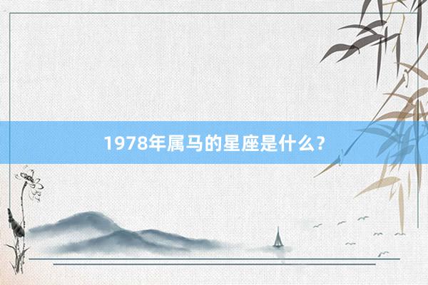 1978年属马的星座是什么？